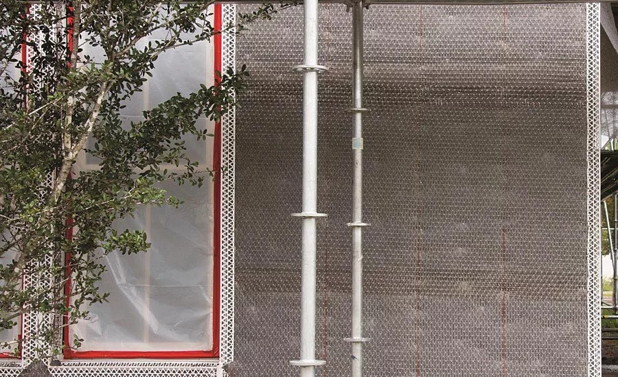 Fiberglass lath application