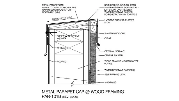 Metal Parapet Cap @ Wood Framing
